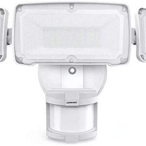 LEPOWER 35W LED Security Lights Motion Sensor Light Outdoor, 3500LM Motion Security Light, 5500K, IP65 Waterproof, 3 Head Motion Detected Flood Light for Garage, Yard, Entryways (NOT Solar Powered)