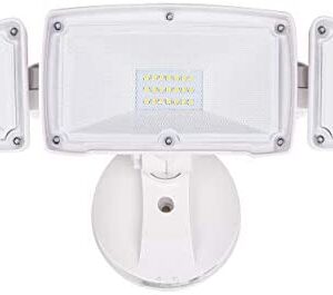 Amico 3500LM LED Security Light, 30W Super Bright Outdoor Flood Light, ETL- Certified, 5000K, IP65 Waterproof, 3 Adjustable Heads for Garage, Patio, Garden, Porch&Stair(White Light)
