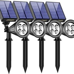 URPOWER Solar Lights Waterproof Solar Lights Outdoor 2-in-1 Adjustable Solar Spotlight Wall Light Auto On/Off Solar-Powered Landscape Lighting for Garden Yard Pathway Swimming Pool (4Pack-Cool White)