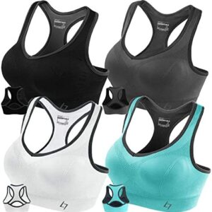 FITTIN Racerback Sports Bras for Women- Padded Seamless High Impact Support for Yoga Gym Workout Fitness