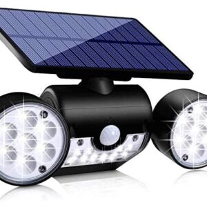 Ollivage Solar Lights Outdoor, Motion Sensor Security Lights Solar Wall Lights with Dual Head Spotlights 30 LED Waterproof 360° Adjustable Solar Motion Lights Outdoor for Garden Garage Patio, 1 Pack